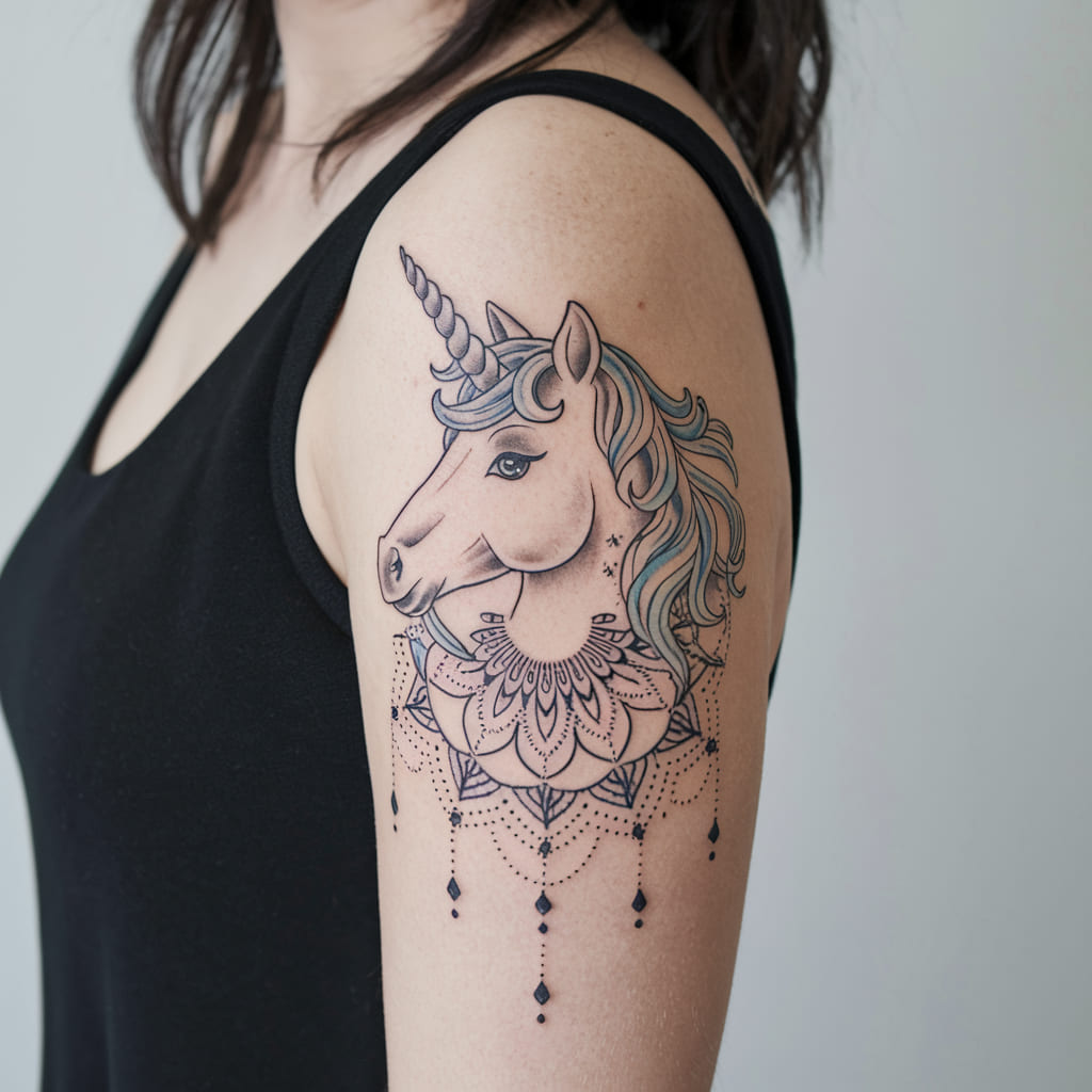 Unicorn Head with Mandala