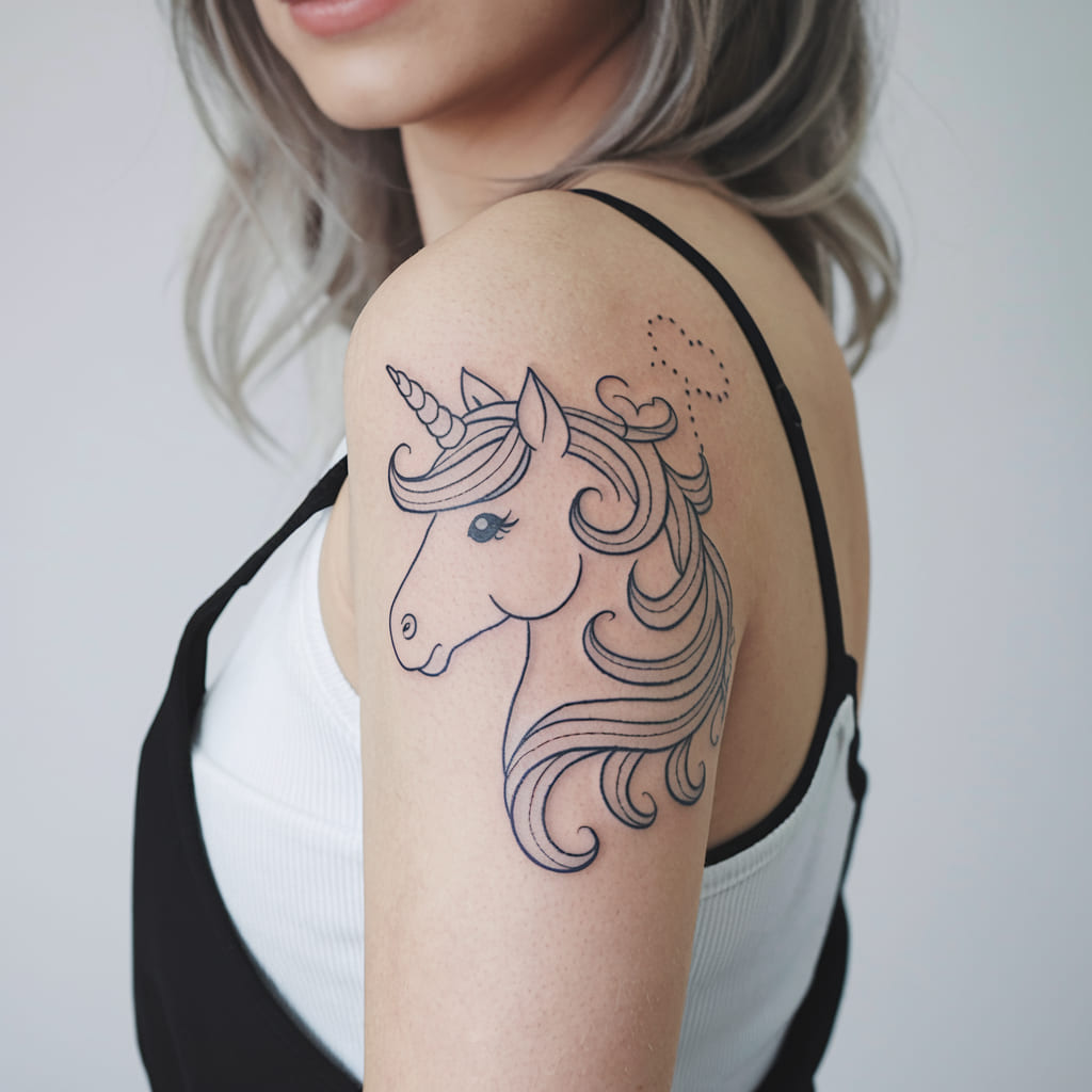 Unicorn with Heart-Shaped Mane