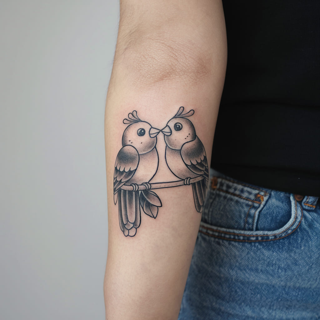 Whimsical Lovebirds