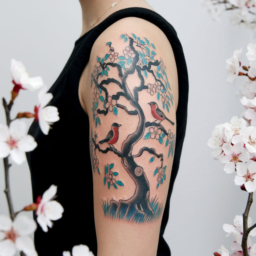 Whimsical Tree with Birds